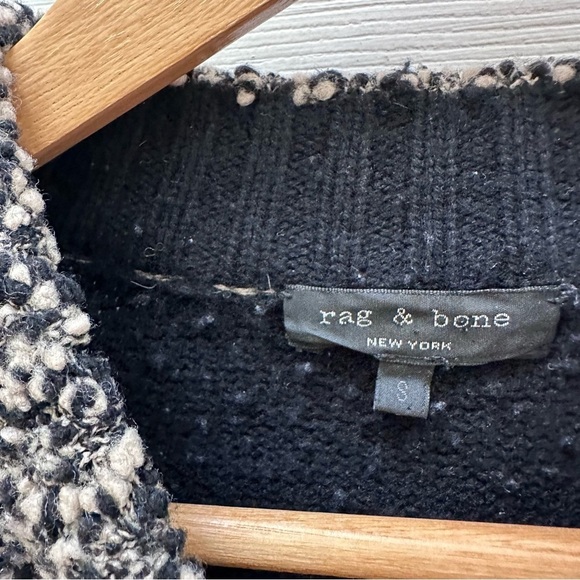 Rag & Bone black gray knit crew sweater bubble texture - Picture 4 of 6